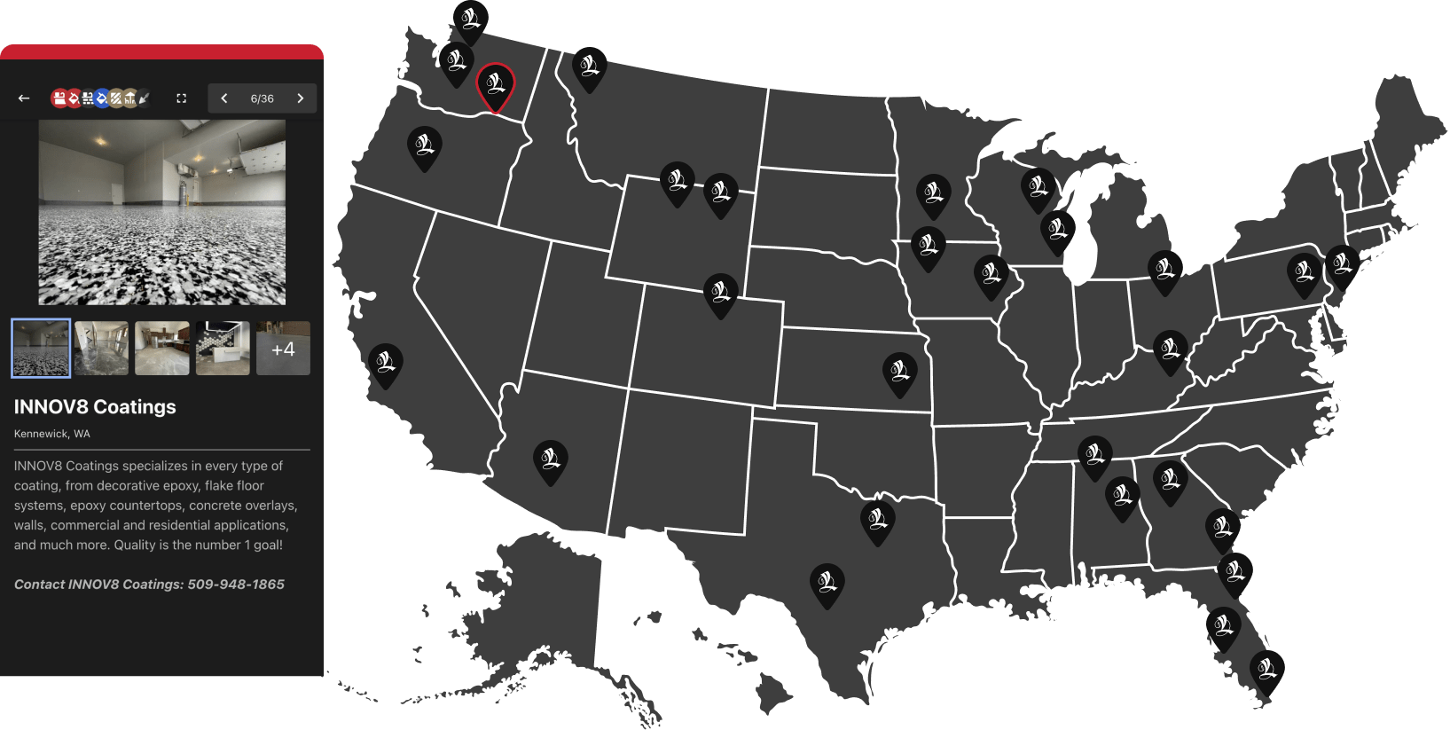 Map of Leggari graduates across the US